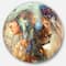 Designart - Indian Woman Collage with Lion' Indian Artwork' Metal Circle Wall Art